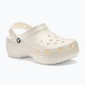Papuci pentru femei Crocs Classic Platform Glitter chalk 2