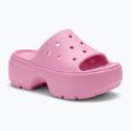 Papuci pentru femei Crocs Stomp Slide pink tweed