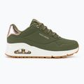 Încălțăminte pentru femei SKECHERS Uno Shimmer Away olive/rose gold/mesh 3