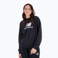 Tricou de antrenament pentru femei New Balance Essentials Essentials Stacked Logo French Terry Hoodie negru NBWT31533