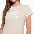 T-shirt pentru femei New Balance Essentials Stacked Logo Co bej NBWT31546 4