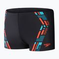 Pantaloni scurți de înot Speedo Tech Print pentru bărbați, negru/portocaliu 10