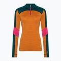 Bluză termică damă Smartwool Merino Baselayer Colorblock 1/4 Zip Boxed marmalade heather 3