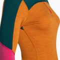 Bluză termică damă Smartwool Merino Baselayer Colorblock 1/4 Zip Boxed marmalade heather 7