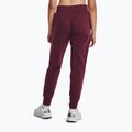 Pantaloni de trekking pentru femei Under Armour Rival Fleece dark maroon/white 3