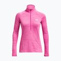 Tricou cu 1/2 fermoar Evolved Core Tech Tech 1/2 Zip pentru femei Under Armour roz rebel/alb 5