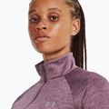 Tricou Under Armour Tech 1/2 Zip pentru femei - Twist misty purple/fresh orchid/metallic silver 3