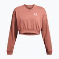 Bluză de antrenament pentru femei Under Armour Rival Terry Os Crop Crew canyon pink/white 3