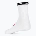 Șosete de antrenament pentru femei Under Armour Essential Nv Mid Crew 3P white/white/astro pink 2