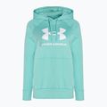 Bluză pentru femei Under Armour Rival Fleece Big Logo Hoody radial turquoise/white 4