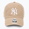 Șapcă 47 Brand MLB New York Yankees CLEAN UP W/No Loop Label khaki 2