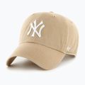 Șapcă 47 Brand MLB New York Yankees CLEAN UP W/No Loop Label khaki