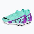 Încălțăminte de fotbal pentru copii Nike Jr Mercurial Superfly 9 Club FG/MG hyper turquoise/black/ white/fuchsia dream 3