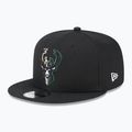 New Era Split Logo 9Fifty Milwaukee Bucks șapcă negru 2