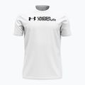 Tricou de antrenament pentru bărbați Under Armour Sliced Wordmark 60/40S white/black