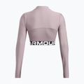 Femei Under Armour Heat Gear Rib 1/4 Zip tetra gri / alb top de formare 4