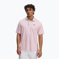 Tricou polo pentru bărbați Under Armour Tech Polo prime pink/pitch gray