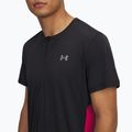 Tricou de alergare pentru bărbați Under Armour Trail Run Zip black/shaded fuchsia/reflective 3