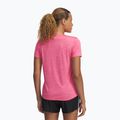 Tricou de antrenament pentru femei Under Armour Tech V-Twist super roz/alb 2