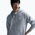 Bluză pentru bărbați Nike Club Full Zip Hoodie dark grey heather/light smoke grey/white 5