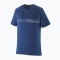 Tricou pentru bărbați Patagonia Cap Cool Merino Blend Graphic Shirt strata stripe / clement blue