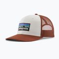 Șapcă Patagonia P-6 Logo Trucker Hat white w/rusty red