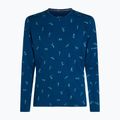 Longsleeve termoactiv pentru bărbați icebreaker Merino 200 Oasis Crewe Snow Day atlantis/topaz/aop 7