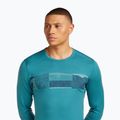 Longsleeve termoactiv pentru bărbați icebreaker Merino 200 Oasis Crewe Elevation Line topaz 5