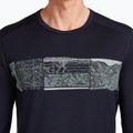 Longsleeve termoactiv pentru bărbați icebreaker Merino 200 Oasis Crewe Elevation Line midnight navy 5
