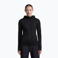 Bluză de trekking pentru femei Icebreaker Merino 200 Realfleece Descender Half Zip Hoodie black