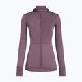 Bluză de trekking pentru femei Icebreaker Merino 200 Realfleece Descender Half Zip Hoodie grey plum 10