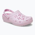 Papuci Crocs Classic Floral Cutout Clog pink milk