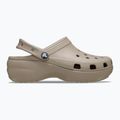 Papuci pentru femei Crocs Classic Platform Clog taupe 2