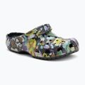 Papuci Crocs Classic Painted Floral black sand