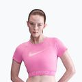 Top de antrenament pentru femei Nike Pro Dri-Fit Graphic Cropped playful pink/pink foam/white