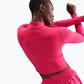 Bluză cu mânecă lungă pentru femei Nike One Fitted Dri-Fit 1/4 Zip Mid Layer rush pink/white 4