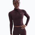 Bluză cu mânecă lungă pentru femei Nike One Fitted Dri-Fit 1/4 Zip Mid Layer burgundy crush/white