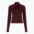 Tricou pentru bărbați Under Armour ColdGear Textured 1/2 Zip dark maroon/fuchsia dusk/metallic silver