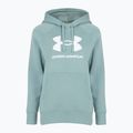 Hanorac pentru femei Under Armour Rival Fleece Big Logo Hoody serpentine/white 4