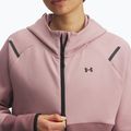 Bluză pentru femei Under Armour Unstoppable Fleece HZ tourmaline pink/maroon mist/black 3