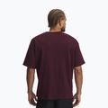 Tricou pentru bărbați  Under Armour Logo Heayweight dark maroon/white 2