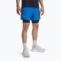Pantaloni scurți de alergare pentru bărbați Under Armour Launch 5" 2in1 blue atlantis/washed navy/reflective