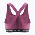 Sutien de antrenament Under Armour Crossback Mid fuchsia dusk/black/white 2
