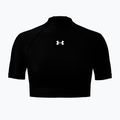 Tricou de antrenament pentru femei Under Armour HeatGear Crop Mock Ultimate Black/White