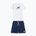 Set pentru copii New Balance Stacked Logo Tee & FT Short nb bright white 8