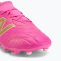 Încălțăminte de fotbal pentru copii New Balance Tekela Team V5 pink heat/metallic gold/pink satin 7