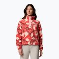Bluză fleece pentru femei Columbia Helvetia II Printed Cropped Half Snap poppy red/sunscape