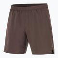 Pantaloni scurți de alergare pentru bărbați Salomon Shakeout C 2IN1 7" coffee bean 4