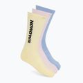 Șosete Salomon Everyday Crew 3 pack brunnera blue/dusty yellow/icy pink