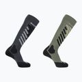 Șosete de schi Salomon S/Access 2-Pack anthracite/deep lichen green